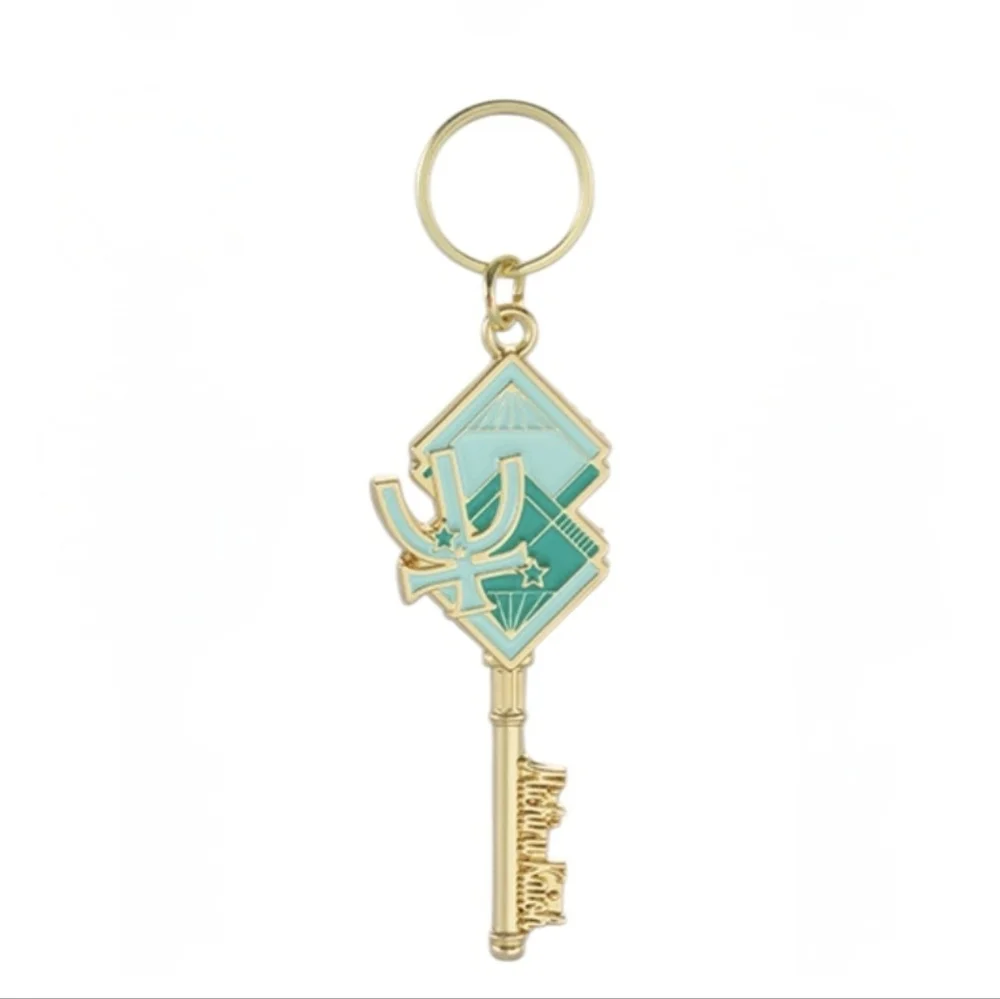 Sailor Neptune Michiru Kaiou Gold Turquoise Key Shaped Keychain
